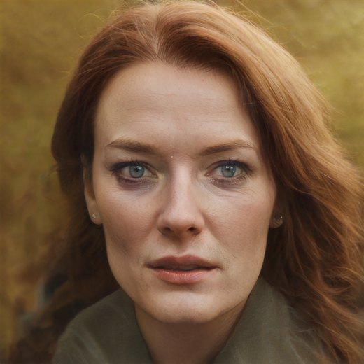 The same woman generated at 40, next to her original photo